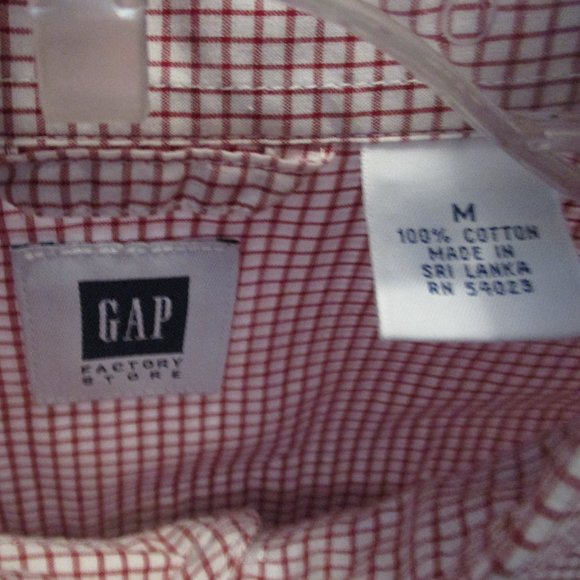 GAP Button Down Check Shirt sz M Red - Picture 7 of 7